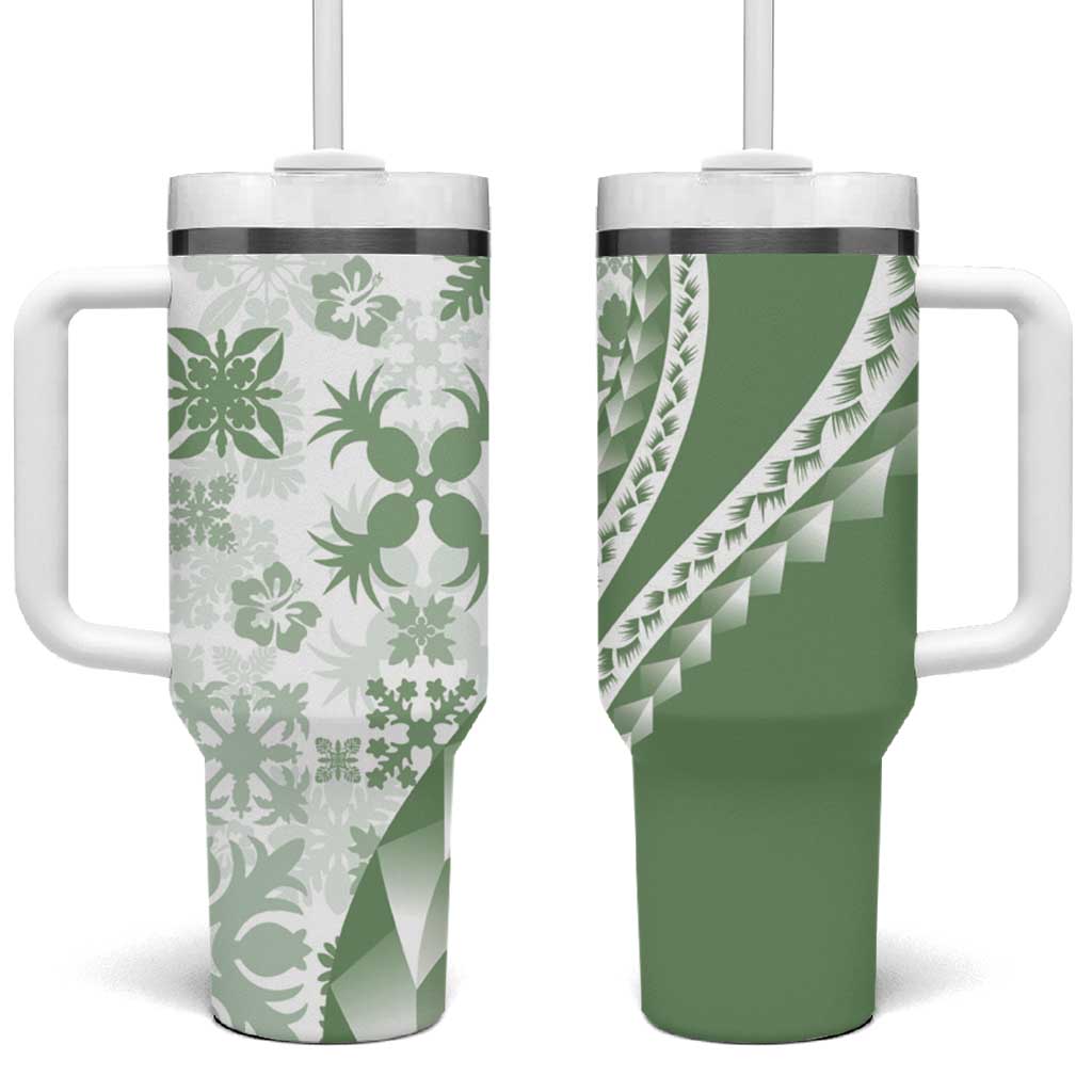 Green Hawaiian Quilt Pattern Custom Stanley Cup 40 oz 30 oz Tumbler With HandleTVC2301273