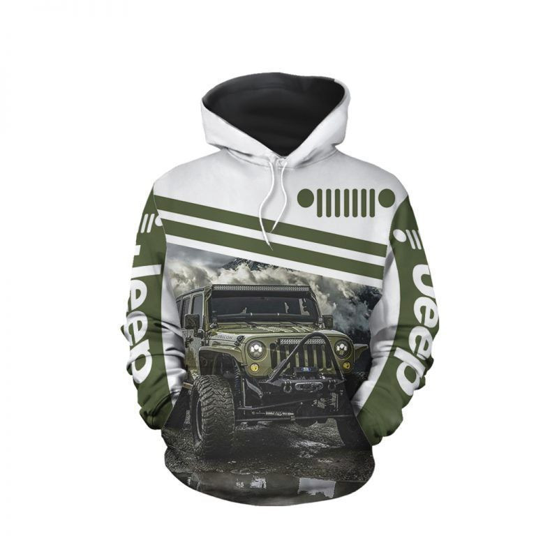 Green Jeep 3D All Over Print Hoodie, Zip Hoodie