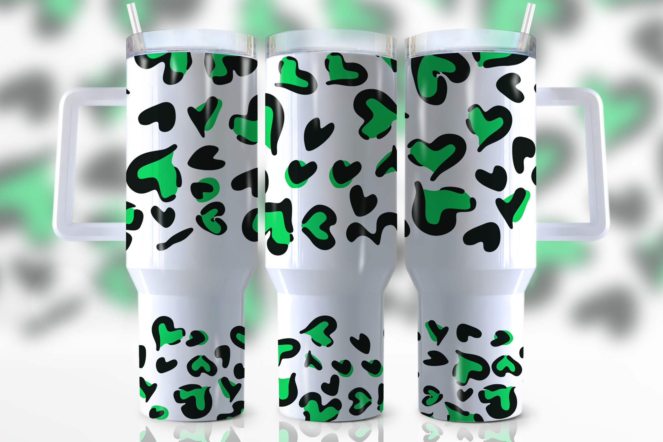 Green Leopard Print Custom Stanley Cup 40 oz 30 oz Tumbler With HandleTVC2301947