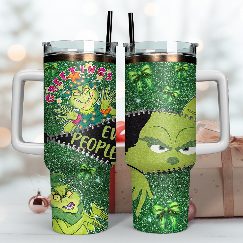 Green Monster Christmas Grinch Movies Custom Stanley Cup 40 oz 30 oz Tumbler With HandleTVC2301503 - Image 2