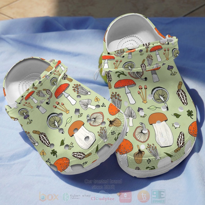 Green Mushroom Crocs Crocband Clogs Shoes Comfortable For Men Women and Kids
