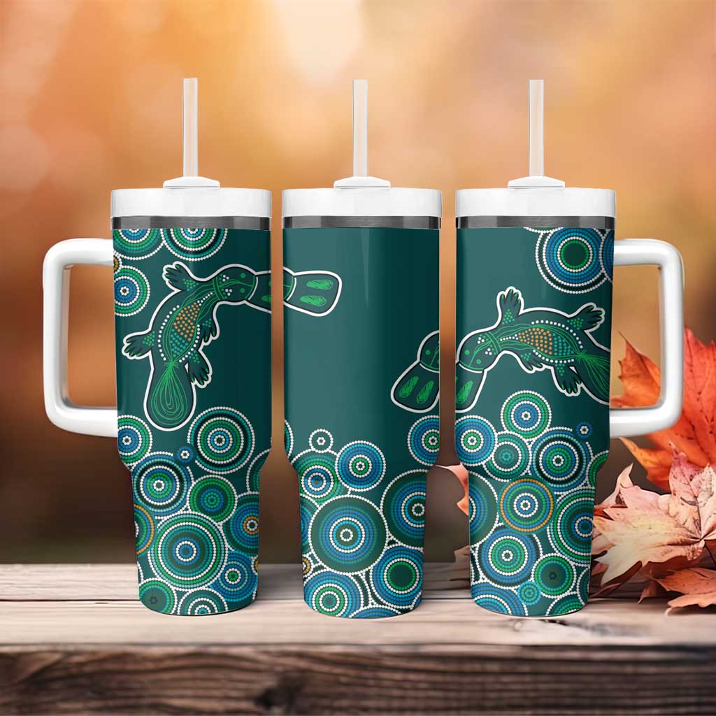 Green Platypus Aboriginal Art Custom Stanley Cup 40 oz 30 oz Tumbler With HandleTVC2301335