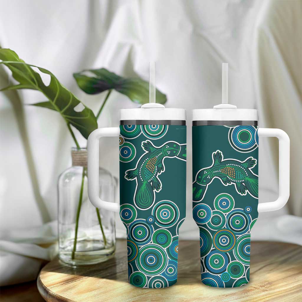 Green Platypus Aboriginal Art Custom Stanley Cup 40 oz 30 oz Tumbler With HandleTVC2301335 - Image 9