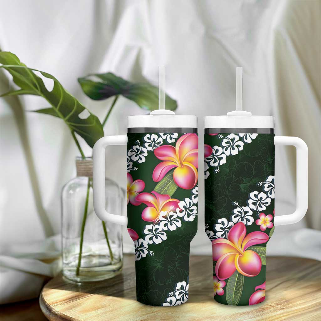 Green Polynesia Plumeria With Hibiscus Tropical Custom Stanley Cup 40 oz 30 oz Tumbler With HandleTVC2301375 - Image 9