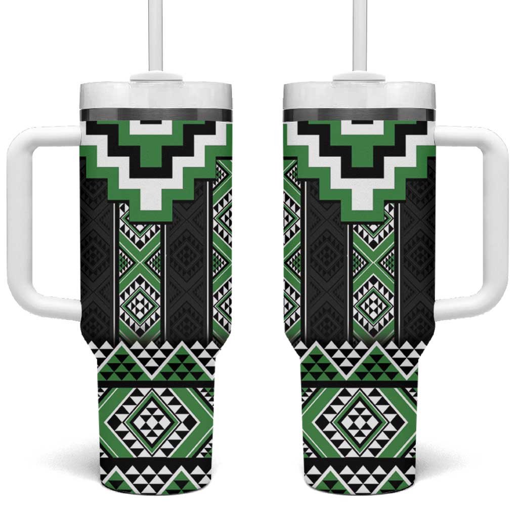 Green Taniko Aotearoa Niho Taniwha Mix Poutama Custom Stanley Cup 40 oz 30 oz Tumbler With HandleTVC2301384