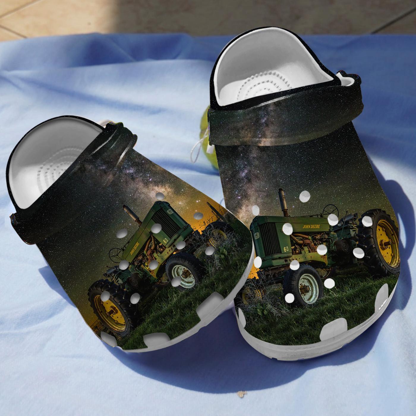 Green Tractor Crocs Crocband Clogs Shoes Comfortable For Men Women and Kids