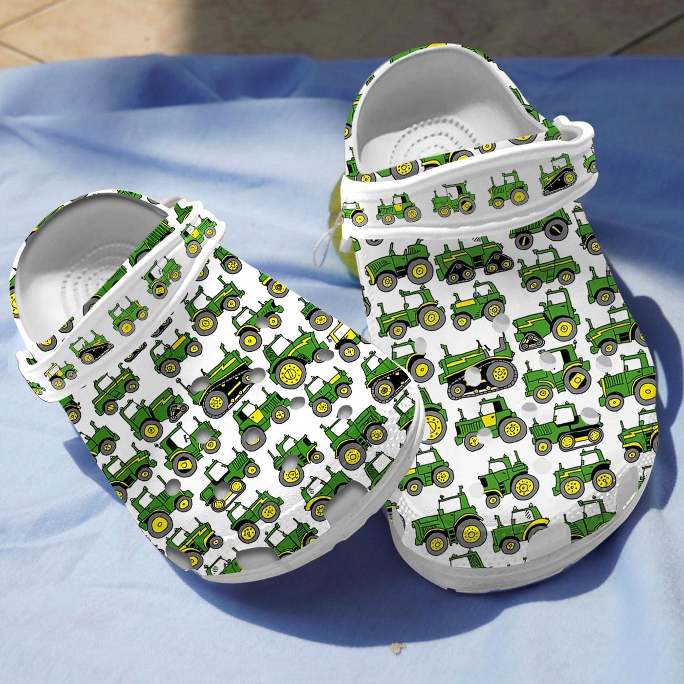 Green Tractor Crocs Crocband Clogs Shoes Comfortable For Men Women and Kids