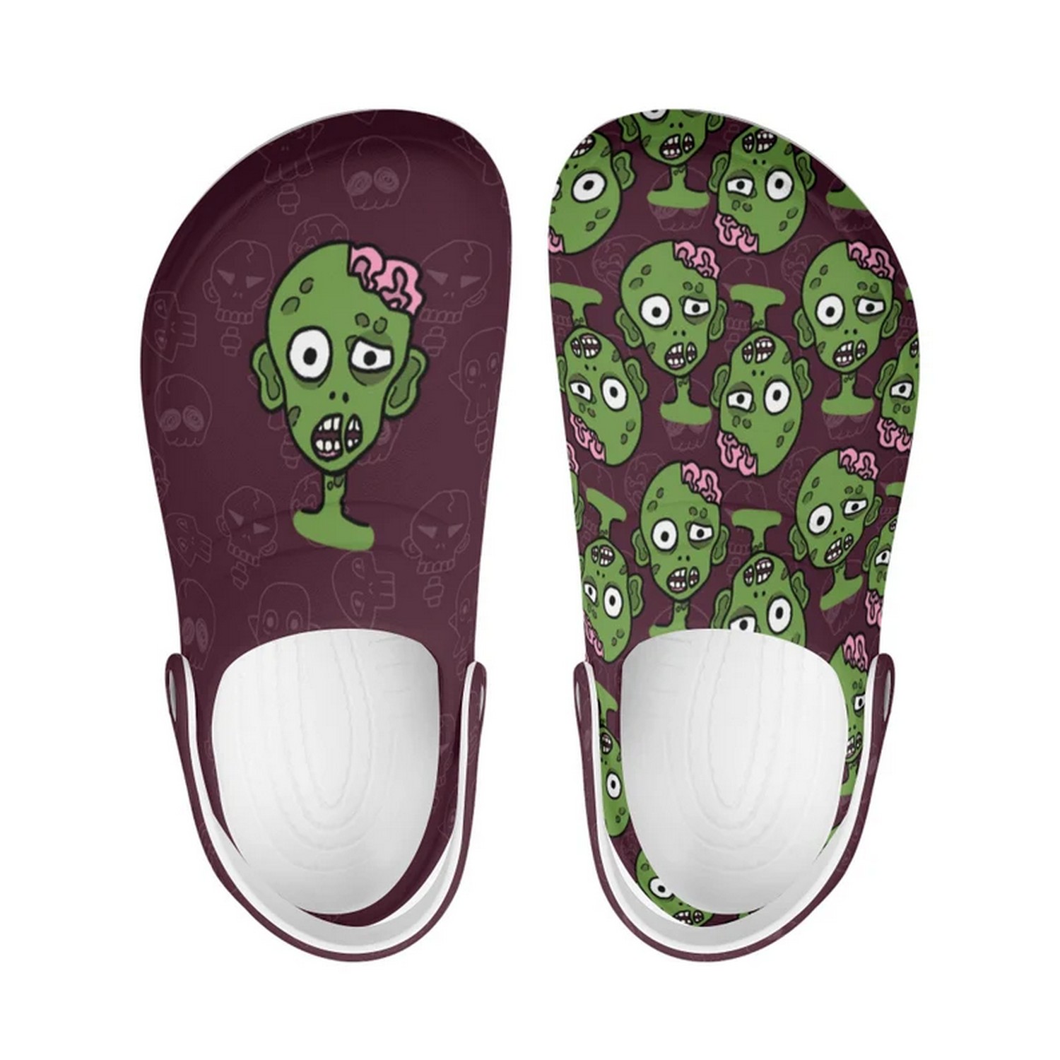 Green Zombie Purple Halloween Crocs Crocband Clogs Shoes Comfortable For Men Women and Kids