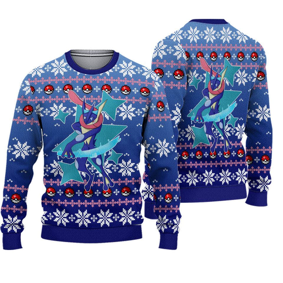 Greninja PKM Christmas Ugly Sweater, Anime Ugly Sweater