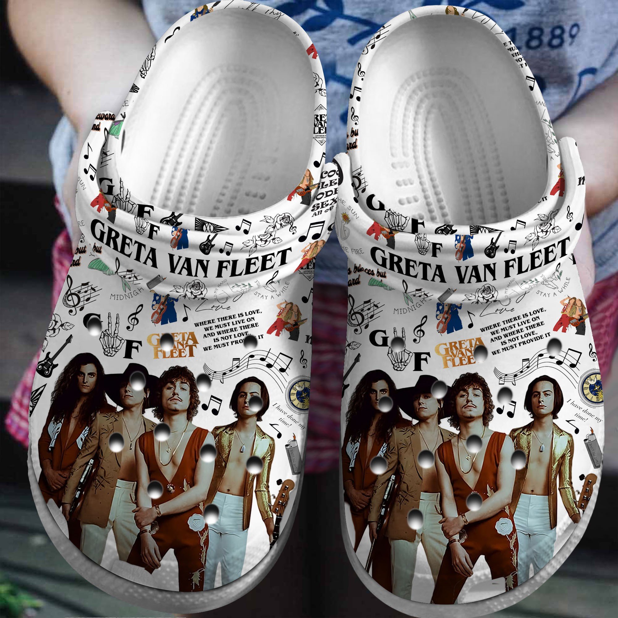 Greta Van Fleet Band Music Crocs Crocband Clogs Shoes Comfortable For Men Women and Kids