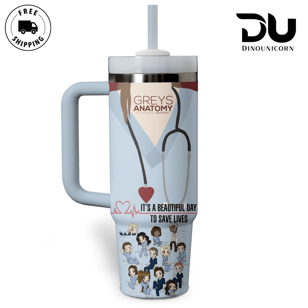 Grey’s Anatomy Cartoon Custom Stanley Cup 40 oz 30 oz Tumbler With HandleTVC2301709 - Image 2