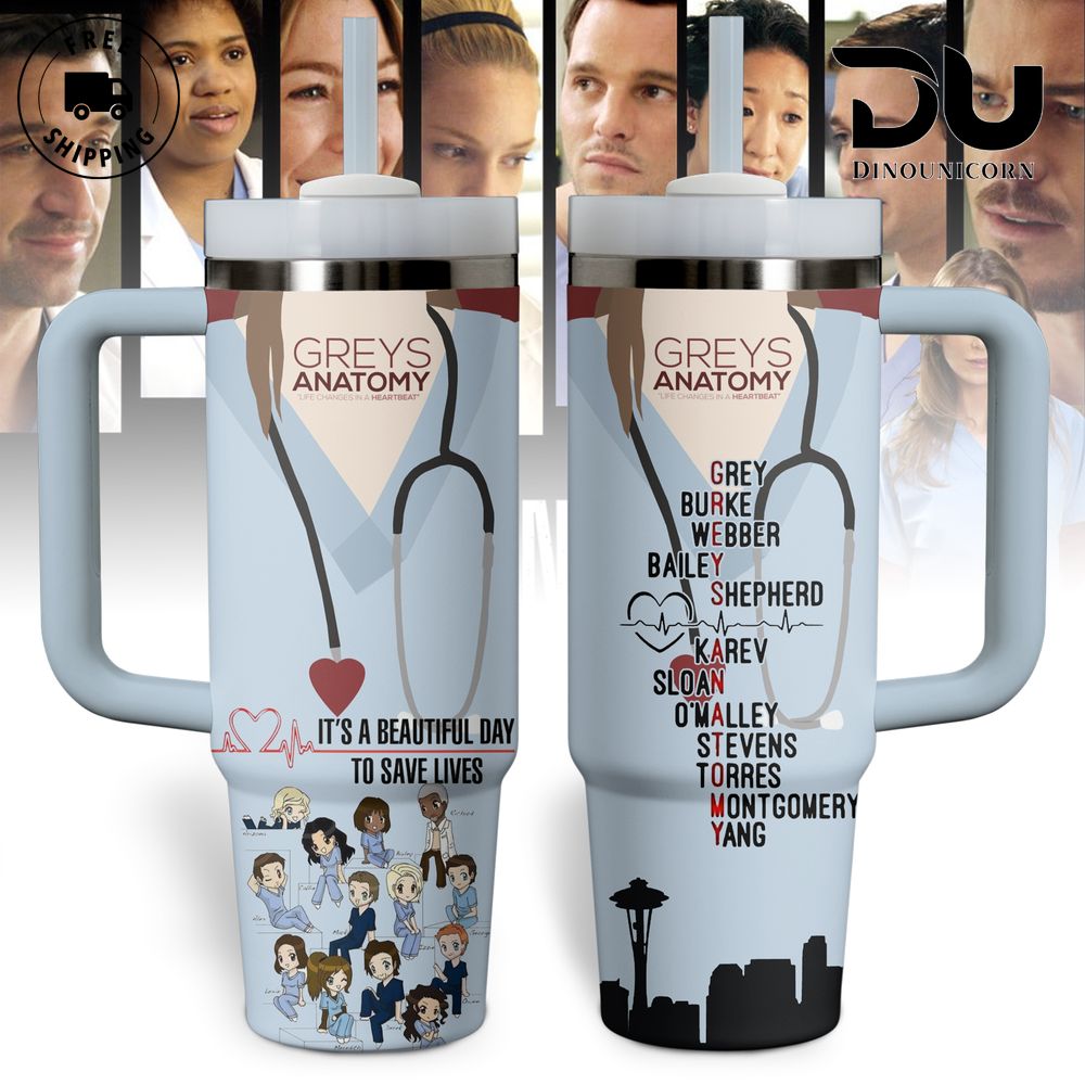 Greyâ€™s Anatomy Cartoon Custom Stanley Cup 40 oz 30 oz Tumbler With HandleTVC2301709