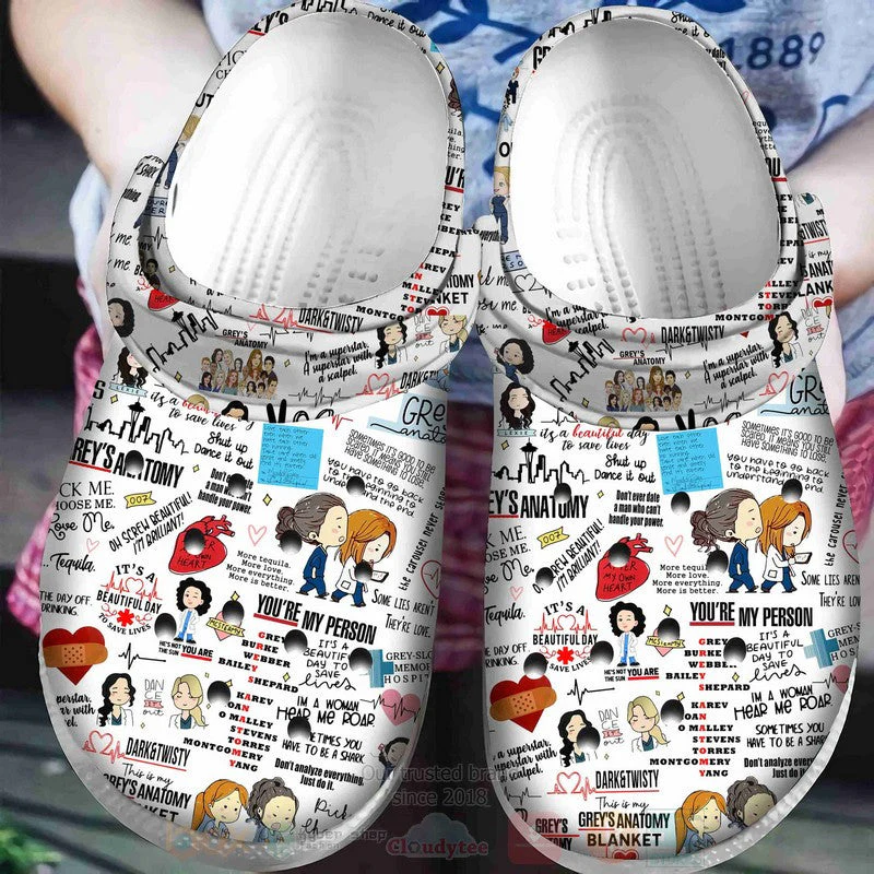 Grey Anatomy American Medical TV Show Nurse Crocs Clogs Crocband Shoes Comfortable For Men Women