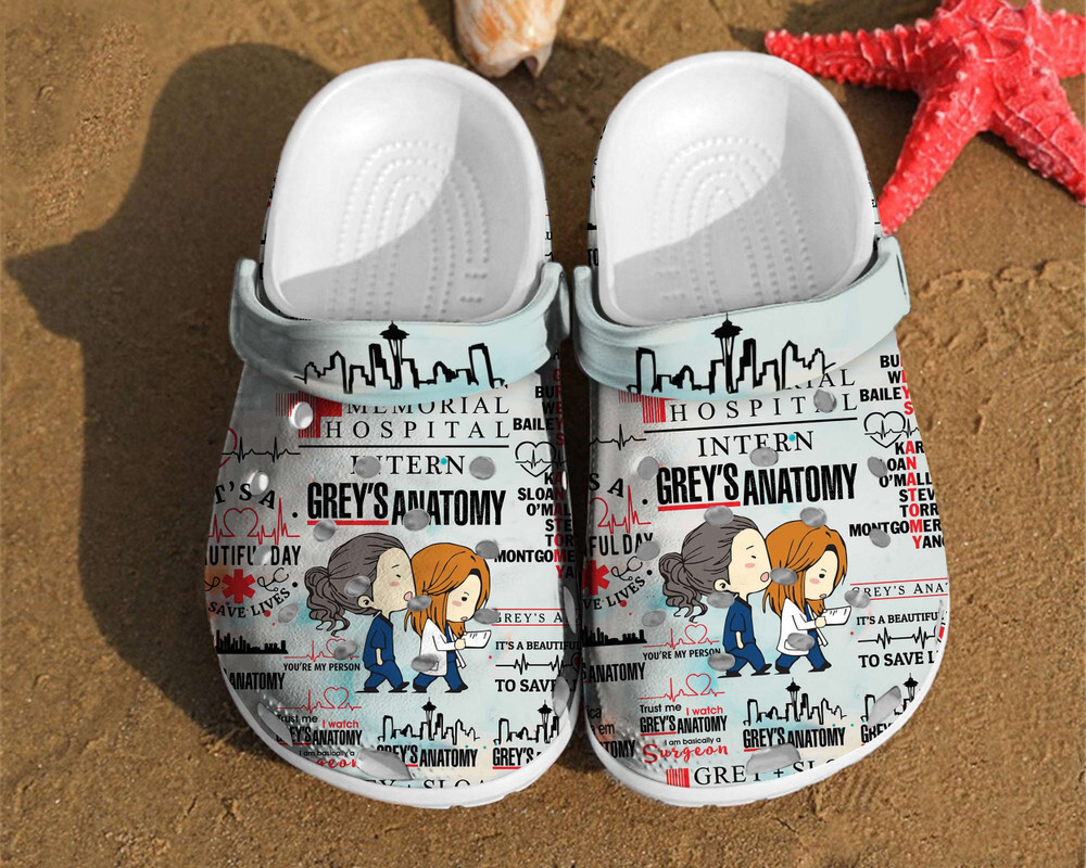 Grey Anatomy Nurse Pattern Comfortable For Men And Women Gift For Fan Classic Water Rubber clog Shoes Comfy Footwear