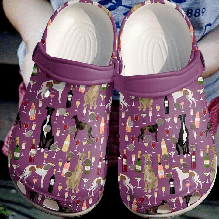 Greyhound And Wine Clog Shoes