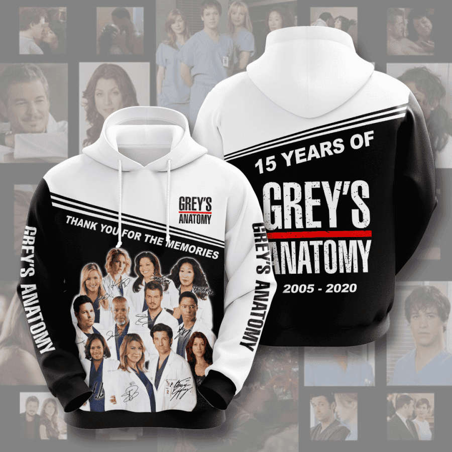 Grey?s Anatomy Movie Character Anniversary 15 Years 3D All Over Print Hoodie, Zip Hoodie