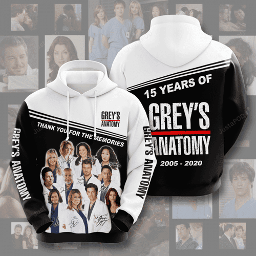 Grey's Anatomy Movie Character Anniversary 15 Years 3D All Over Print Hoodie, Zip Hoodie