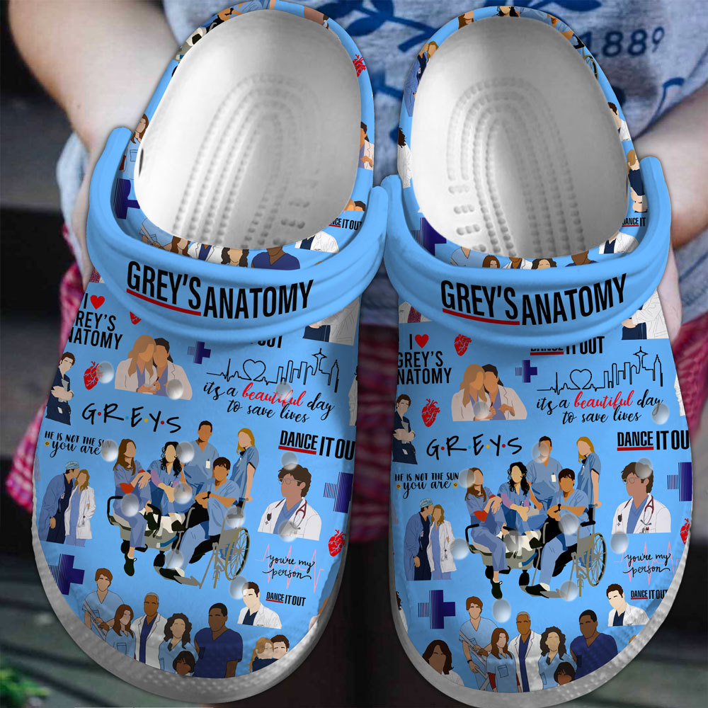 Grey's Anatomy TV Series Crocs Crocband Clogs Shoes Comfortable For Men Women and Kids