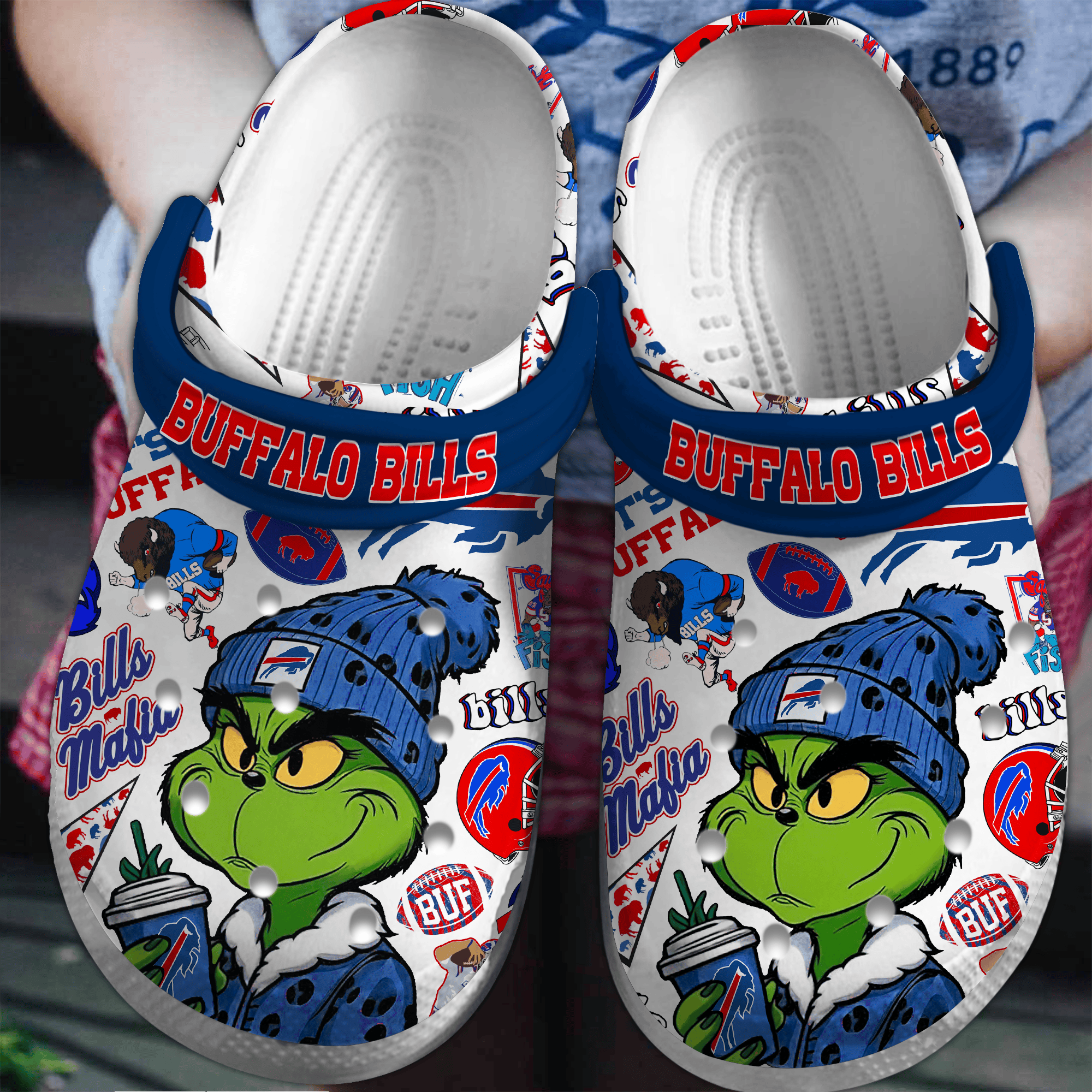 Grich Buffalo Bills NFL Sport Crocs Crocband Clogs Shoes Comfortable For Men Women and Kids