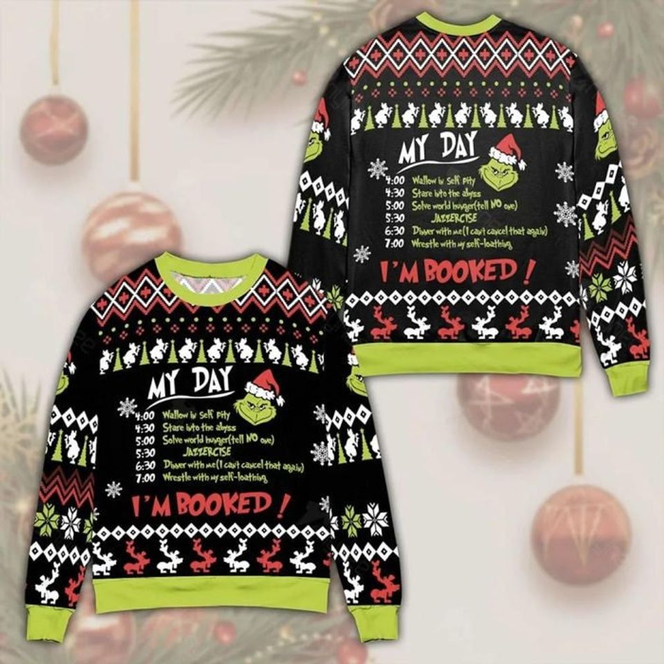 Griinch Buckle Up Butter Cup Ugly Xmas Sweater