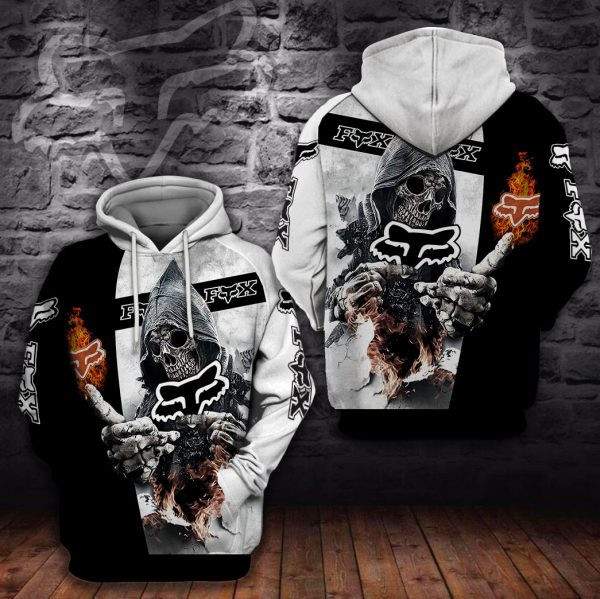 Grim Reaper Fox Racing Nice 3D All Over Print Hoodie, Zip Hoodie