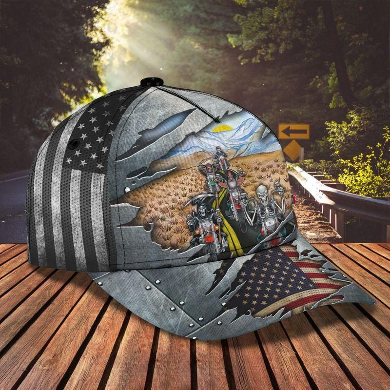 Grim Reaper Ride Bike Classic Cap Baseball Cap Trucker Hats Custom Hats Gifts For Men & Women