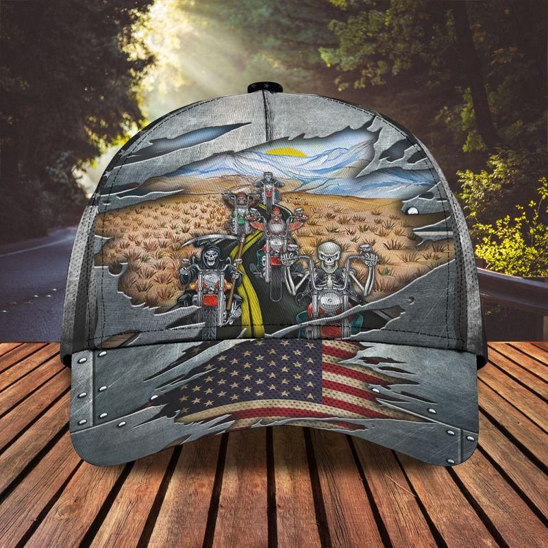 Grim Reaper Ride Bike Classic Cap Baseball Cap Trucker Hats Custom Hats Gifts For Men & Women