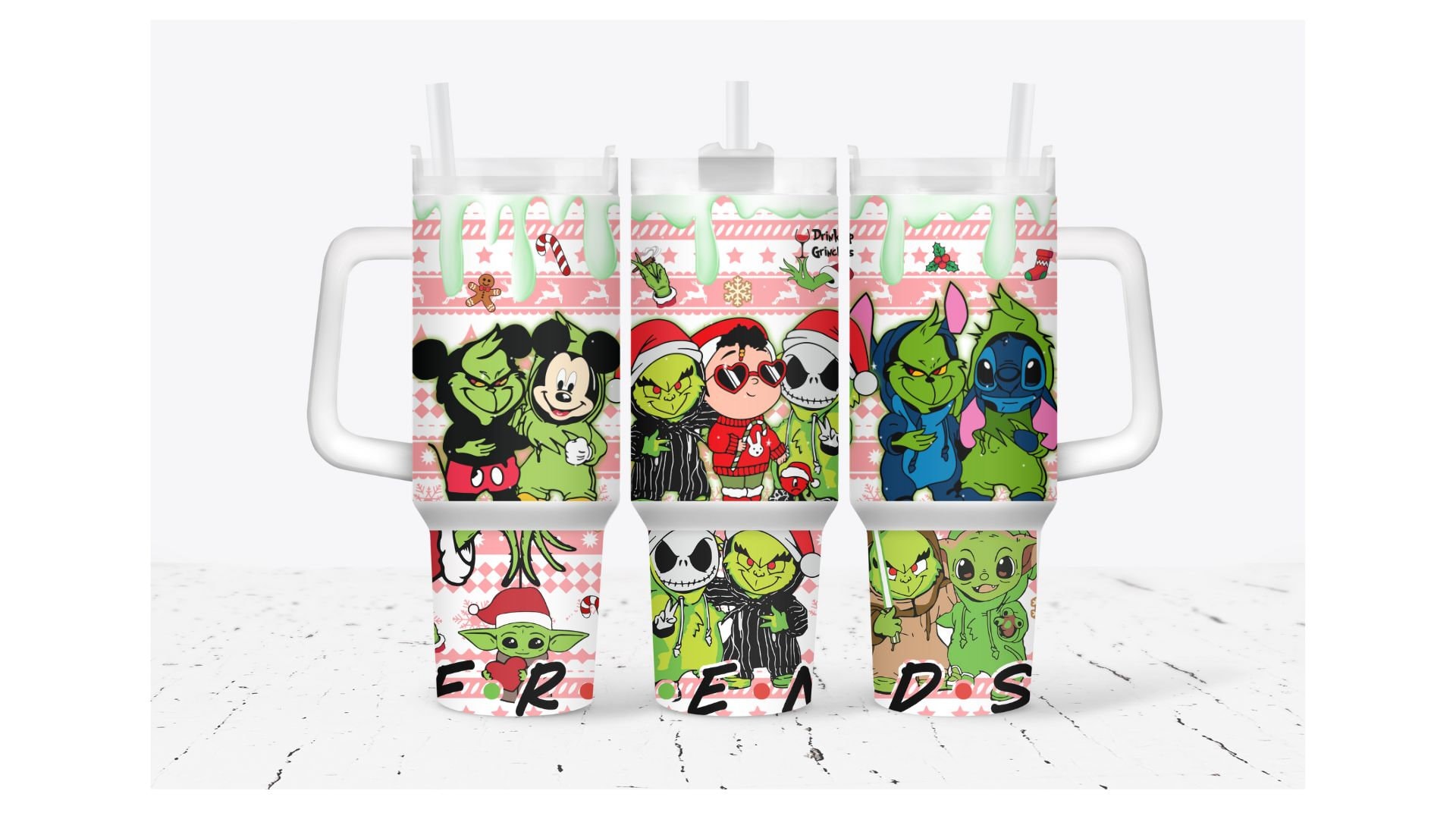 Grinch and Friends Sweater Merry Xmas Movies Custom Stanley Cup 40 oz 30 oz Tumbler With HandleTVC2301932