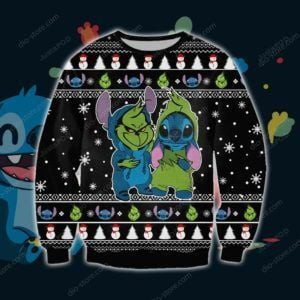 Grinch And Stitch Ugly Christmas Sweater Adult 3D Funny Matching for family