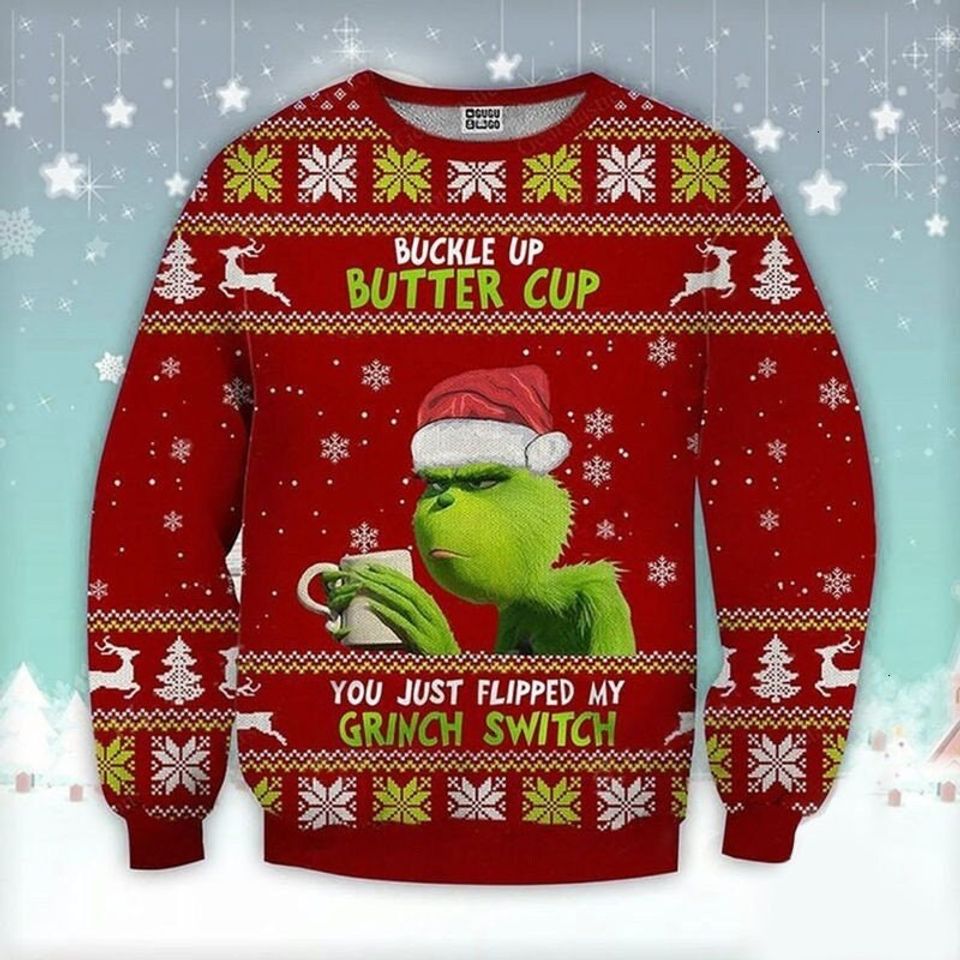 Grinch Christmas Sweater, Christmas Ugly  3D Sweater