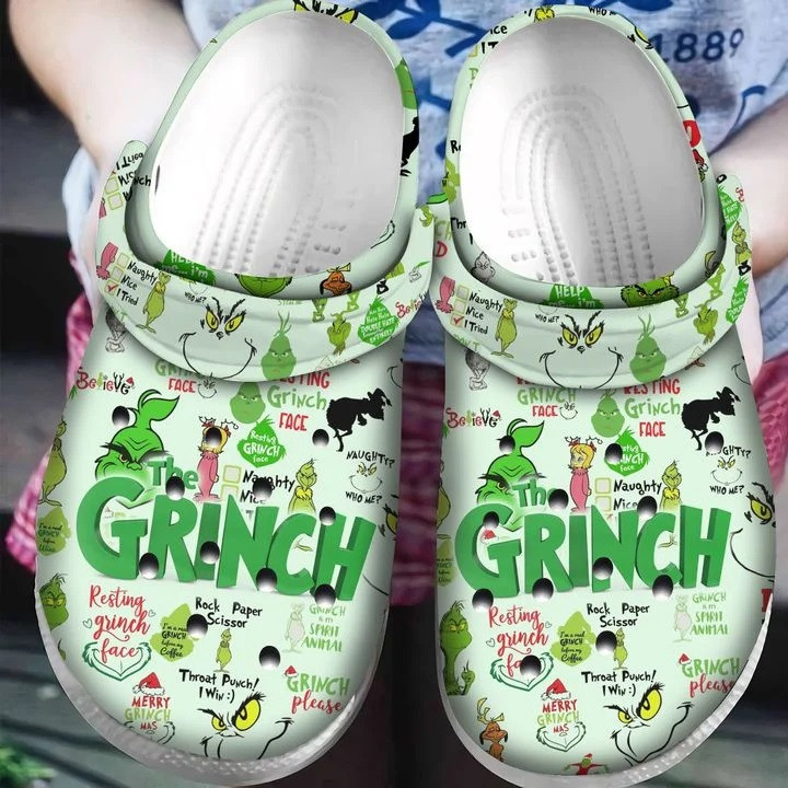 Grinch Pattern Christmas Crocband Clog Shoes For Men Women