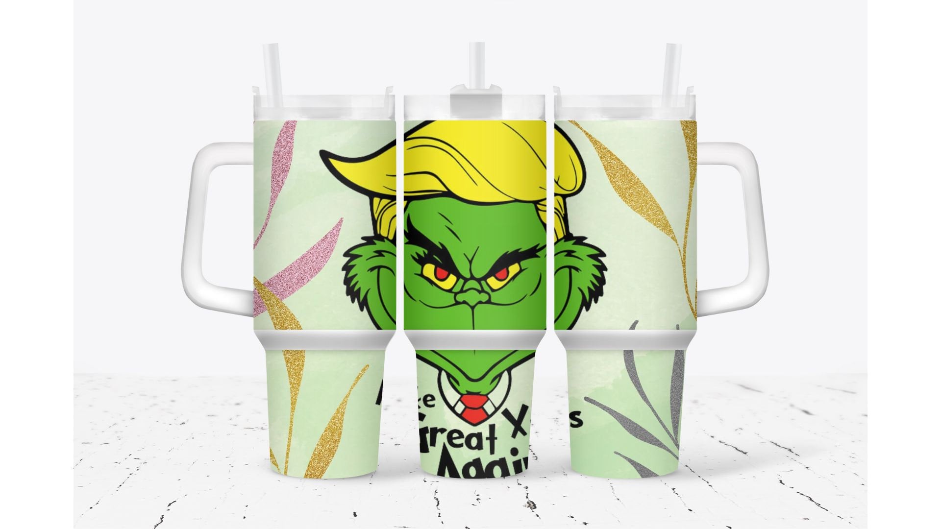 Grinch Trump Movies Custom Stanley Cup 40 oz 30 oz Tumbler With HandleTVC2301932