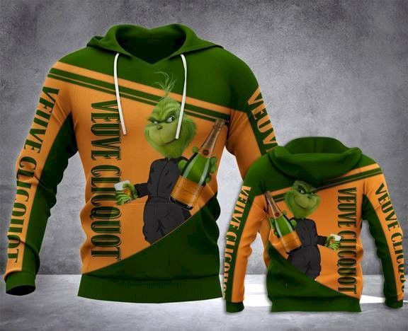 Grinch Veuve Clicquot 3D All Over Print Hoodie, Zip Hoodie