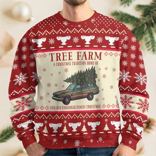 Griswold Christmas Ugly Sweater, Griswold Tree Farm Sweater, Xmas Vacation Knitted Sweater - Image 10