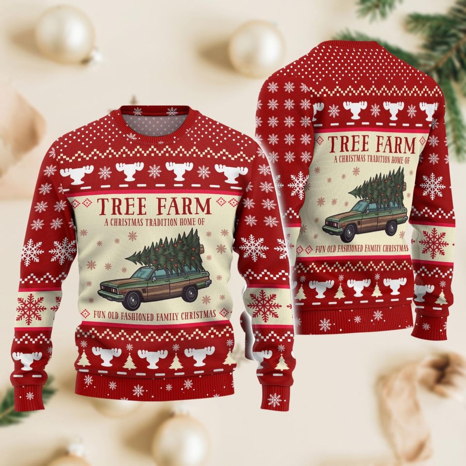 Griswold Christmas Ugly Sweater, Griswold Tree Farm Sweater, Xmas Vacation Knitted Sweater