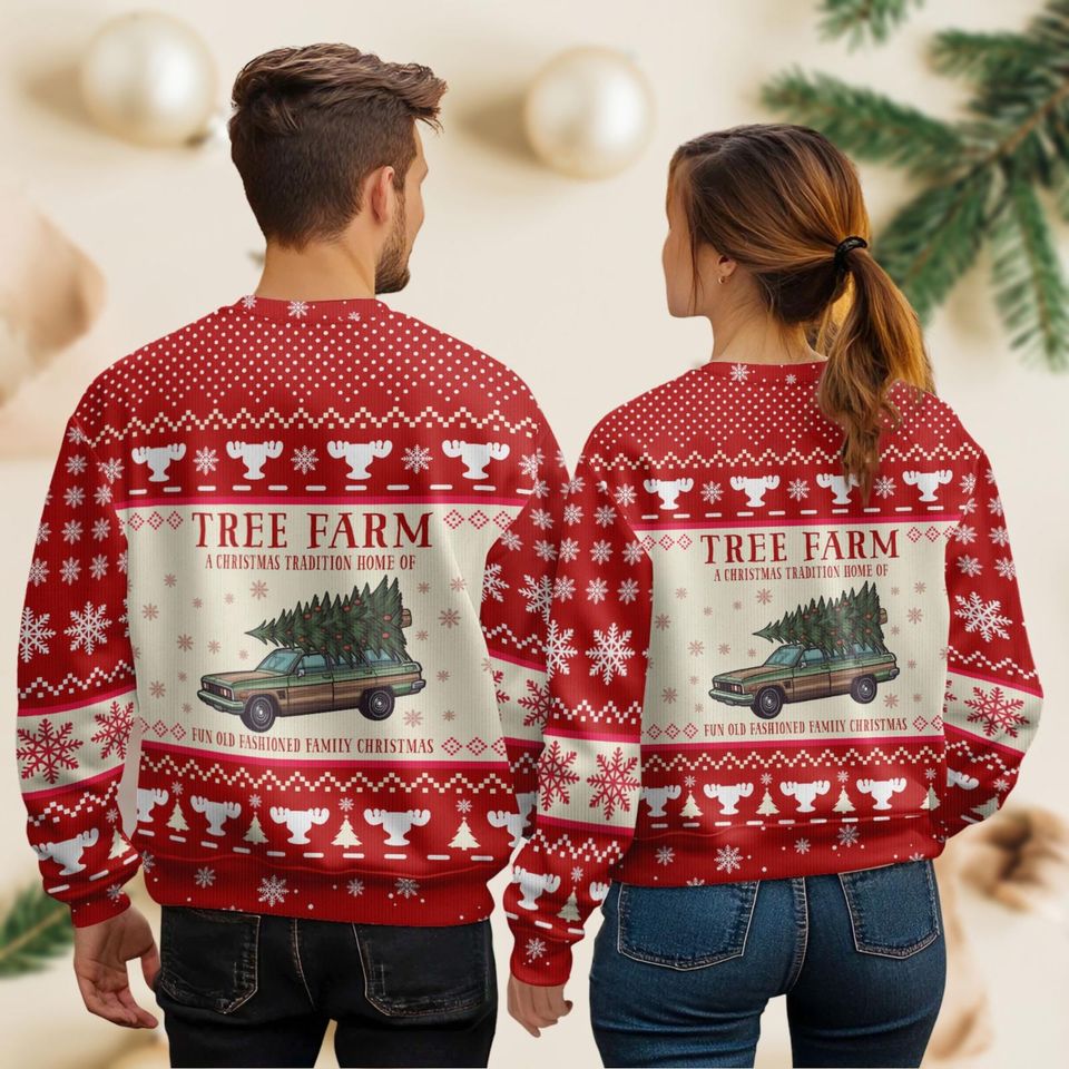 Griswold Christmas Ugly Sweater, Griswold Tree Farm Sweater, Xmas Vacation Knitted Sweater - Image 3