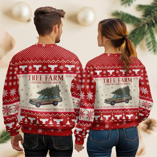 Griswold Christmas Ugly Sweater, Griswold Tree Farm Sweater, Xmas Vacation Knitted Sweater - Image 9