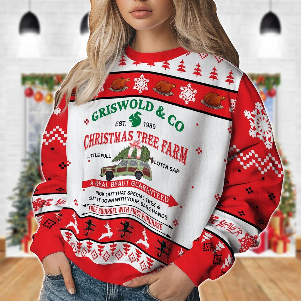 Griswold Co Christmas Sweater, Christmas Tree Farm Ugly Sweatshirt, National Sweatshirt - Image 5