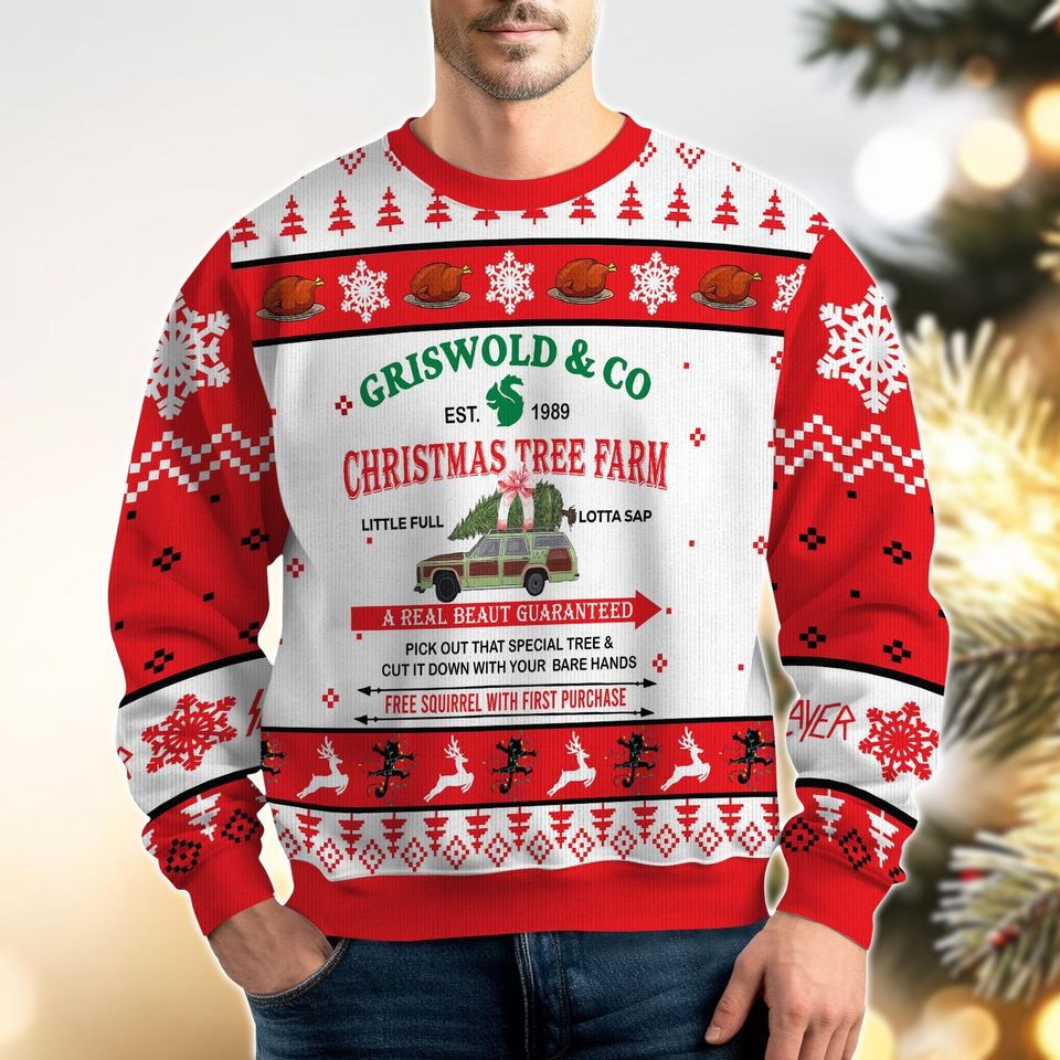 Griswold Co Christmas Tree Farm Sweater, Clark Griswold Christmas