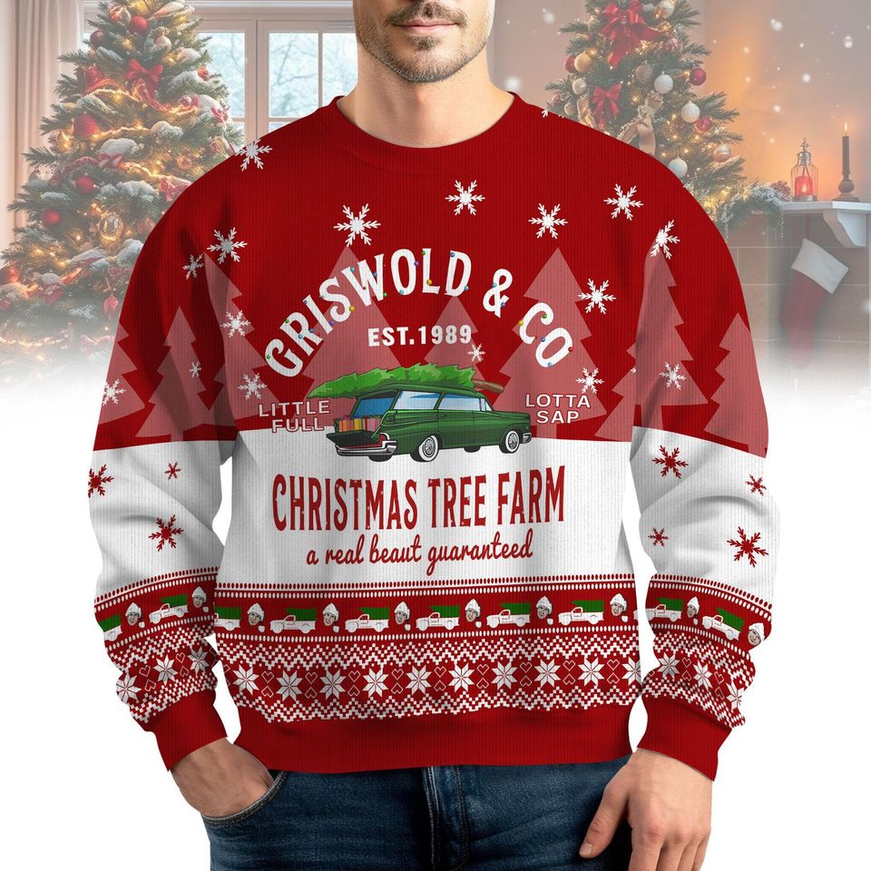 Griswold Co Ugly Christmas Sweater, Christmas Tree Farm Sweatshirt