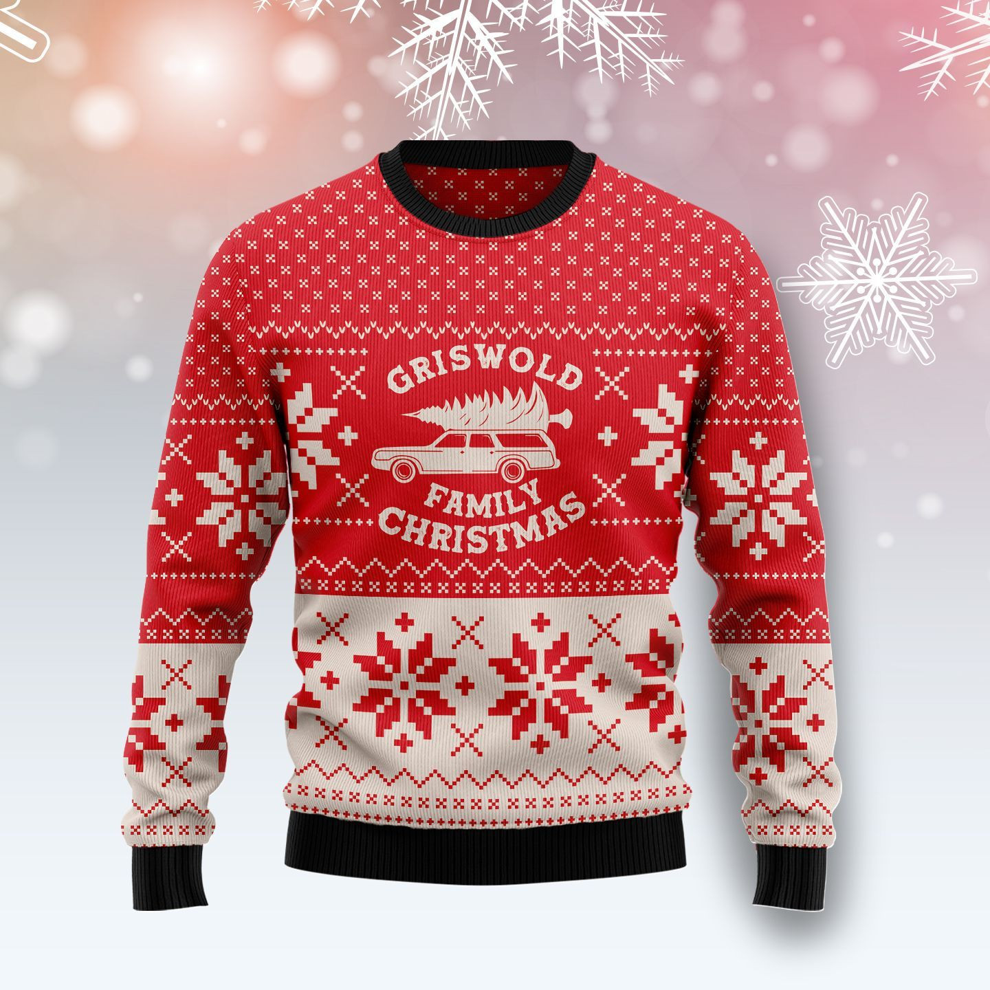 Griswold Family Car For Unisex Ugly Christmas Sweater Adult 3D Funny Matching for family
