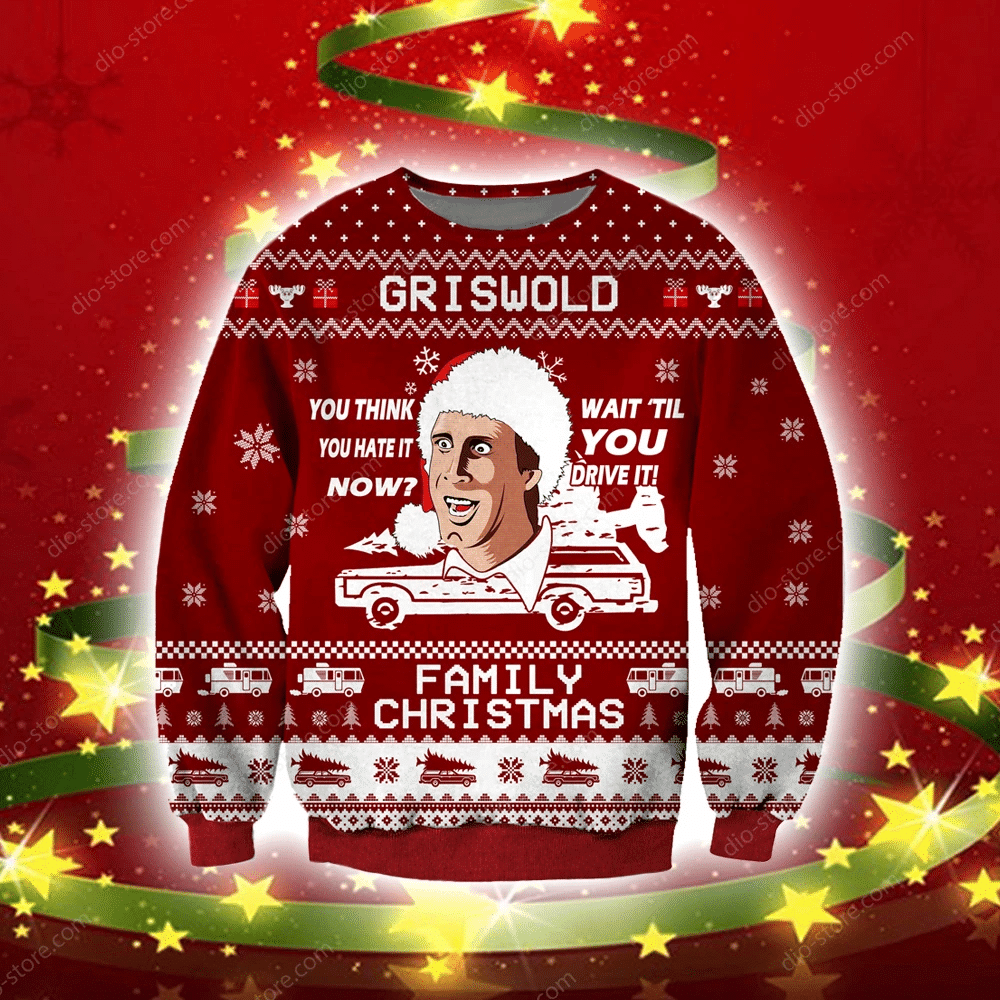 Griswold Family Christmas Knitting Pattern 3D Print Ugly Christmas Sweater Adult 3D Funny Matching for family