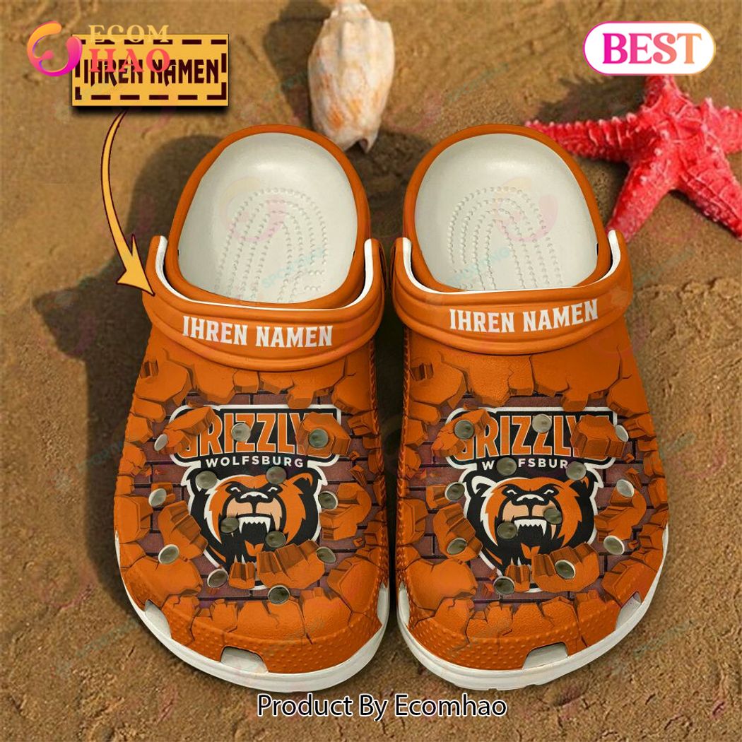 Grizzlys Wolfsburg DEL Hockey Sport Crocs Crocband Clogs Shoes Comfortable For Men Women and Kids