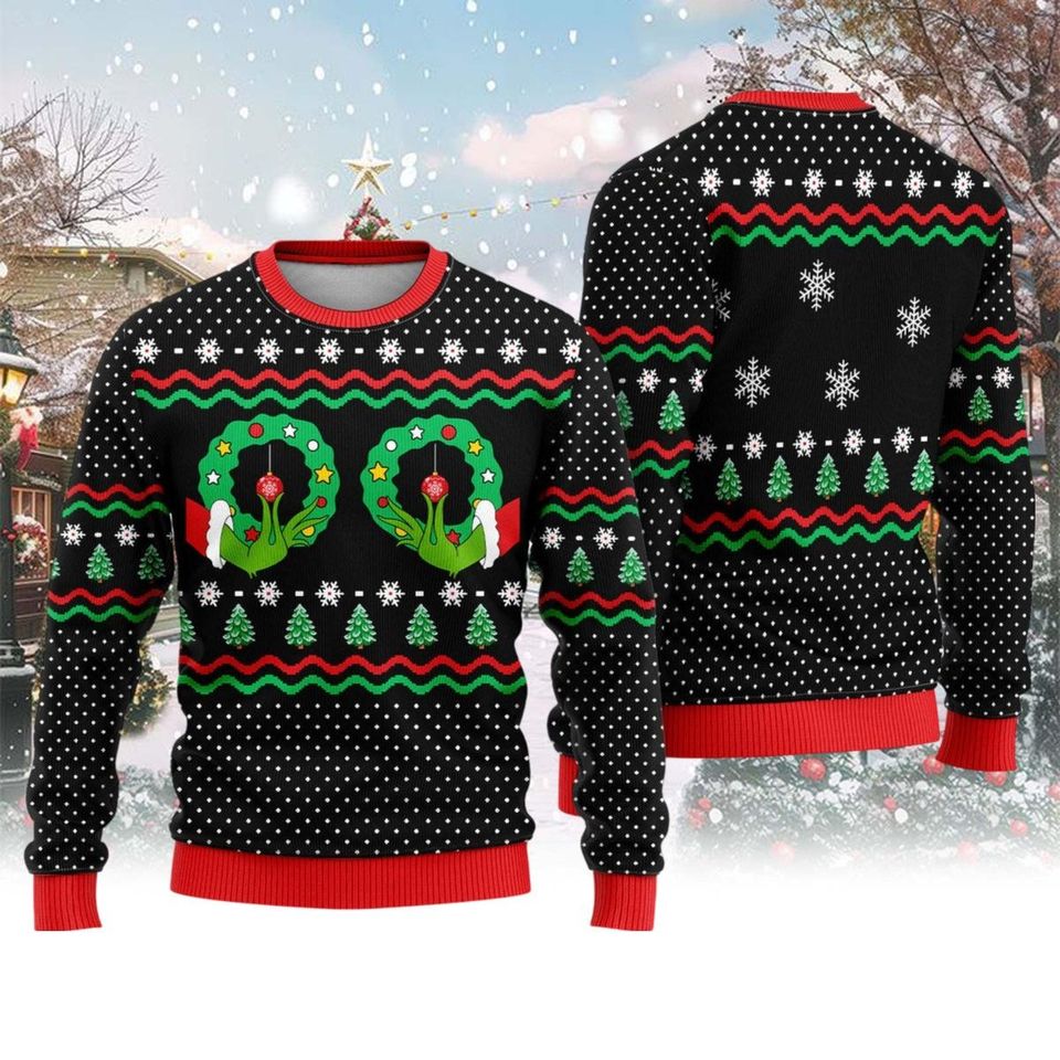 Grnchmas Christmas Ugly Sweater, A Friend Is Like A Good Bra Sweater,