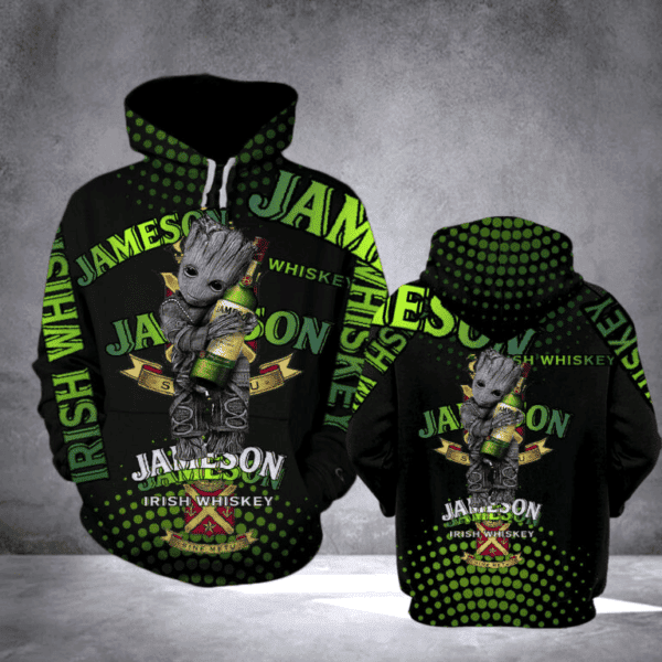 Groot And Jameson Irish Whiskey 3D All Over Print Hoodie, Zip Hoodie