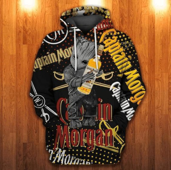 Groot Captain Morgan 3D All Over Print Hoodie, Zip Hoodie