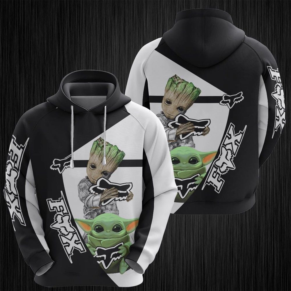 Groot Fox Baby Yoda 3D All Over Print Hoodie, Zip Hoodie