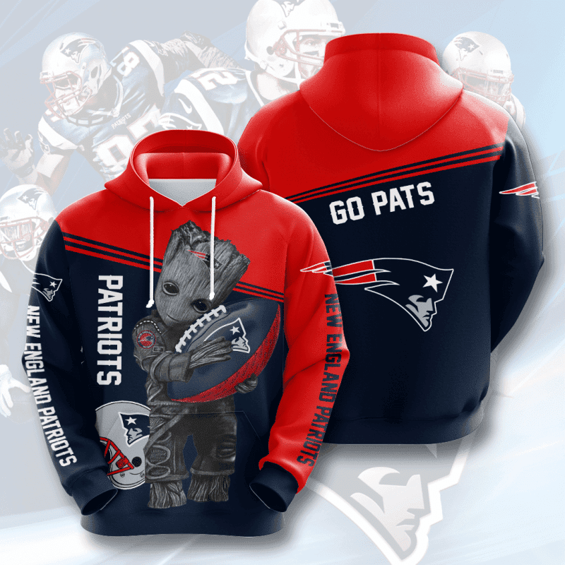 Groot Hold New England Patriots 3D All Over Print Hoodie, Zip Hoodie