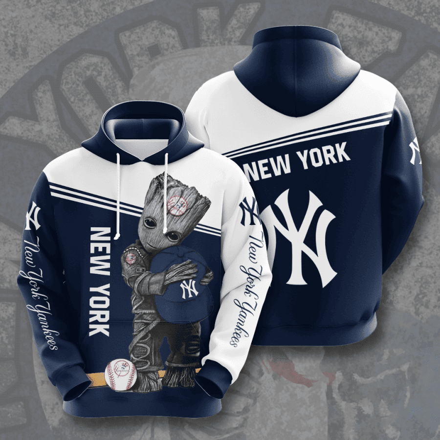 Groot Hold New York Yankee 3D All Over Print Hoodie, Zip Hoodie