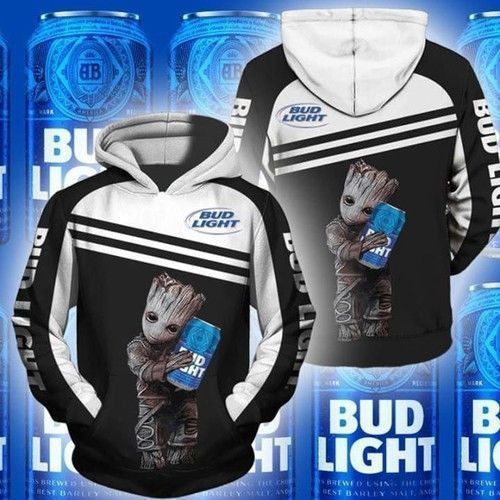 Groot Hug Bud Light 3D All Over Print Hoodie, Zip Hoodie